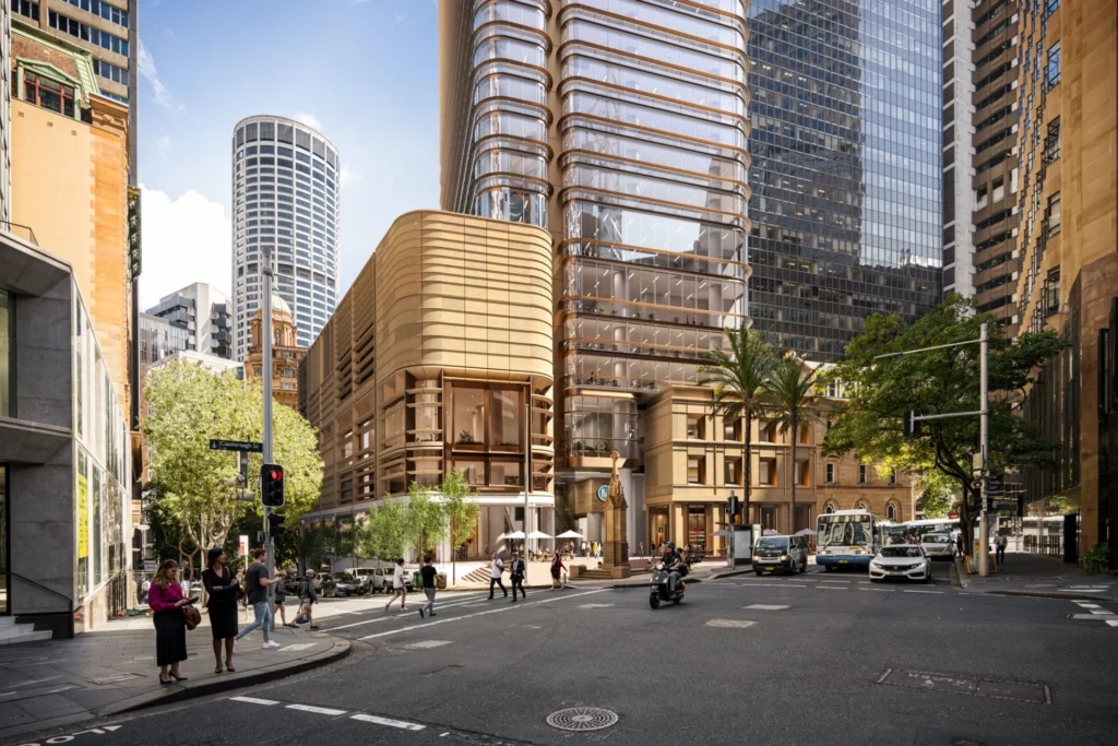 Architectural render of Hunter Street metro station in the Sydney CBD