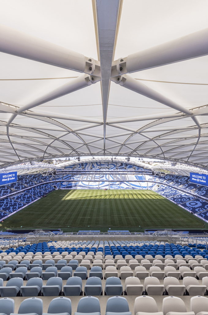 Roof structure above the Sydney Football Stadium seating