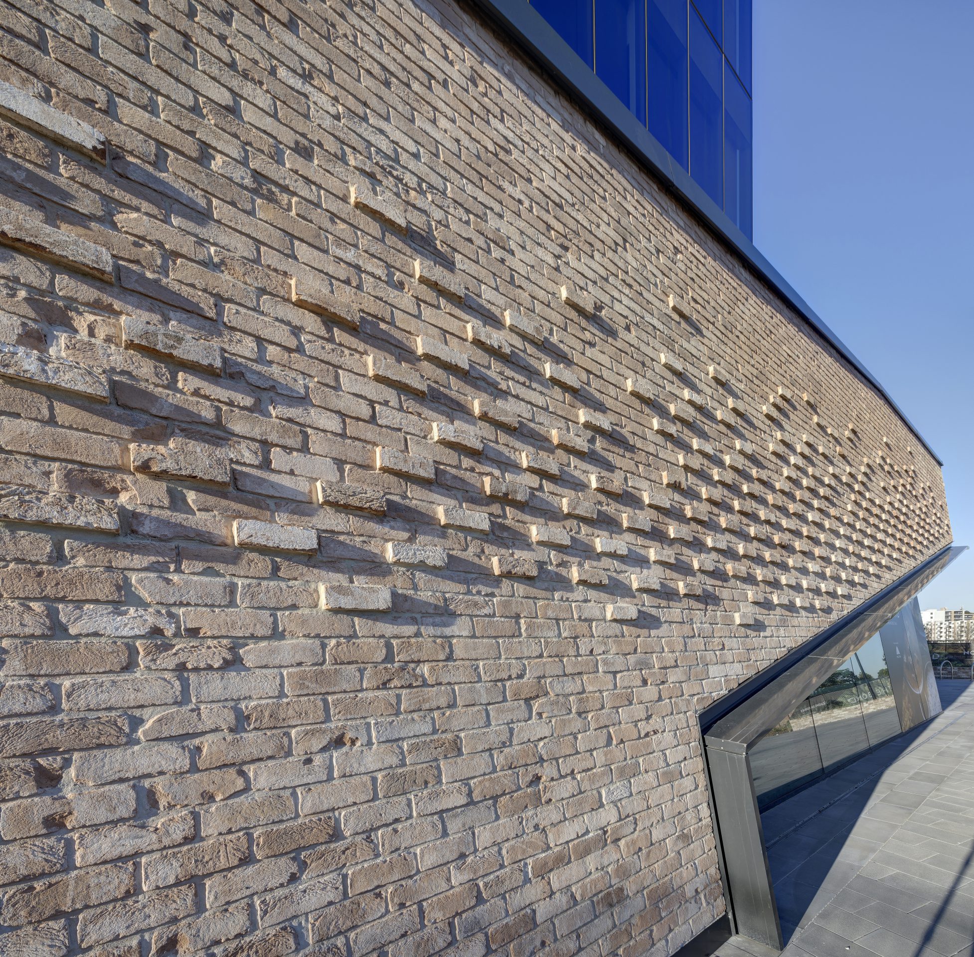 Masonry façade detail at The Bond in Norwest
