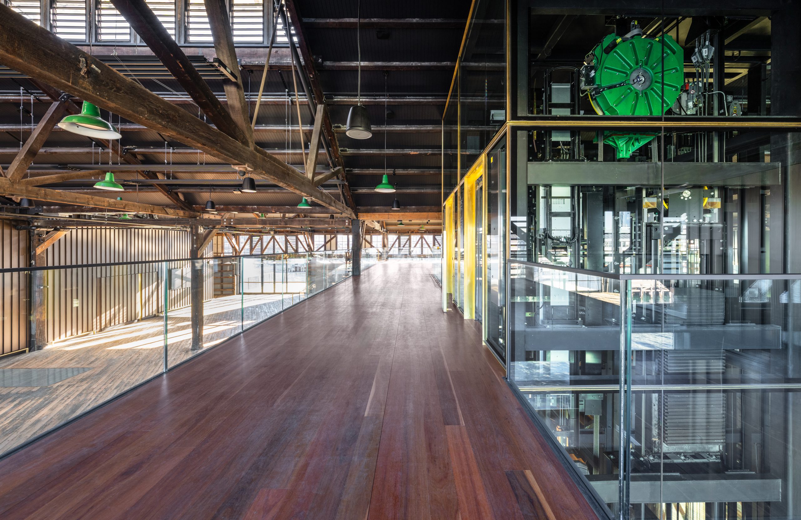 Timber walkway inside the Walsh Bay Arts Precinct