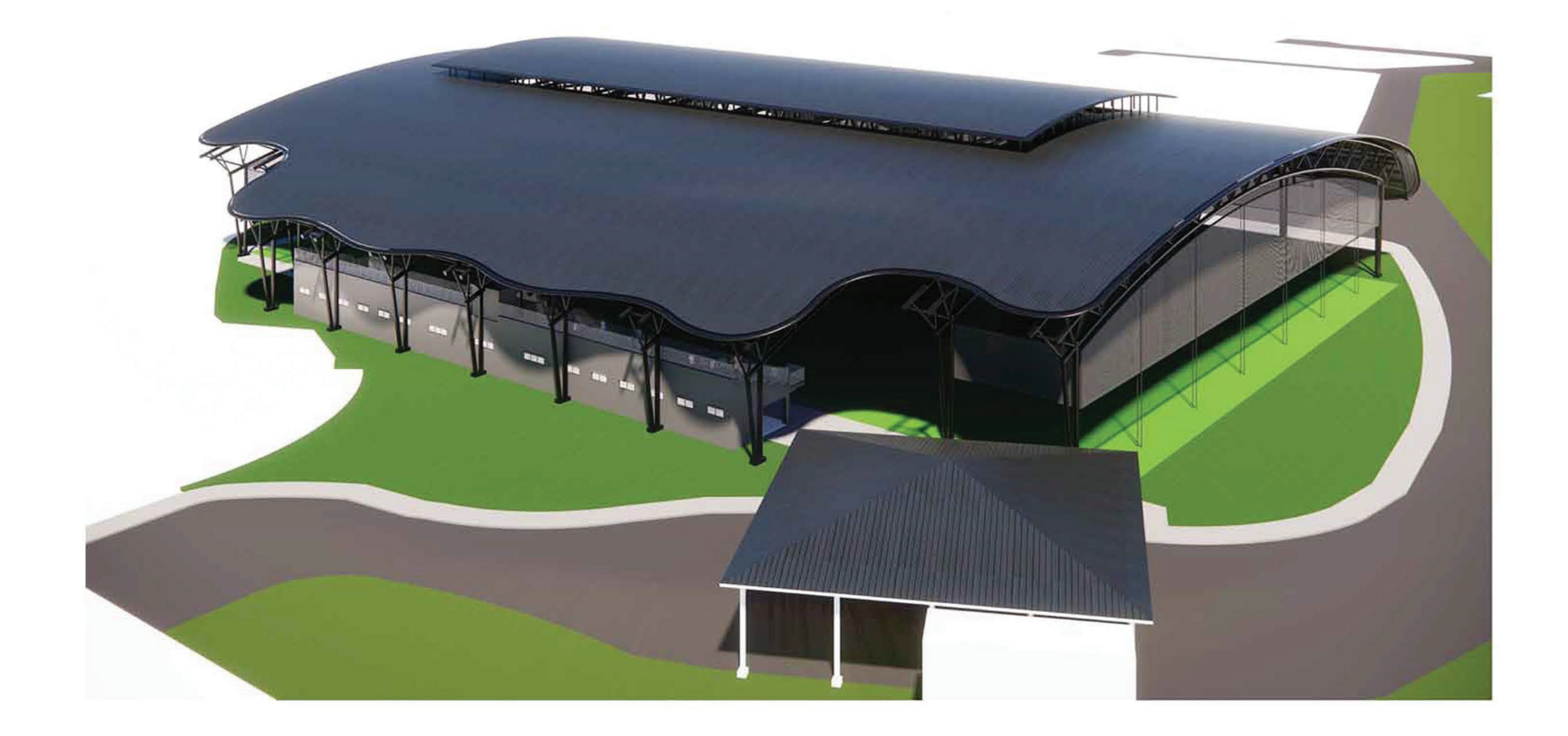 Three-dimensional roof model for the British School Jakarta football field